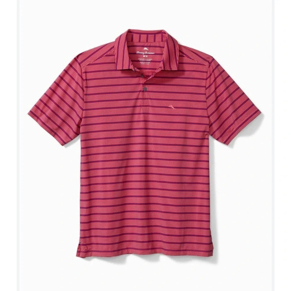 NWT Tommy Bahama Men's Palm Desert Driver Stripe IslandZone Polo Size Large - Picture 3 of 8